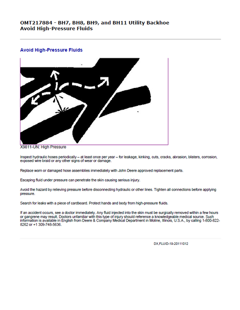 John Deere Utility Backhoe BH7 BH8 BH9 BH11 Operating Manual PDF