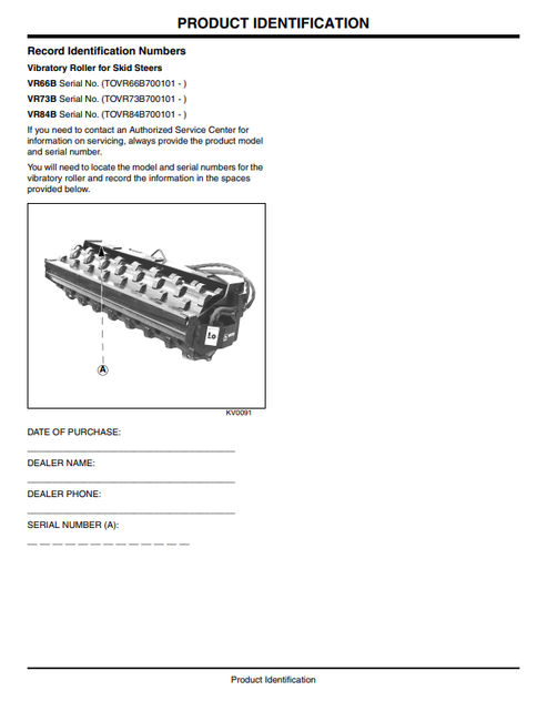 John Deere VR66B VR73B VR84B Roller Operator Manual PDF