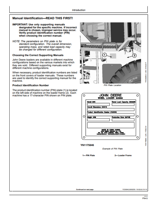 John Deere WL53 Loader Operation & Maintenance Manual