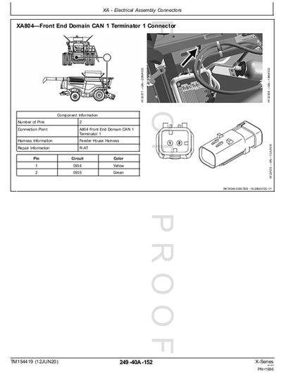 John Deere X-Series Combine Diagnostic & Troubleshooting Manual