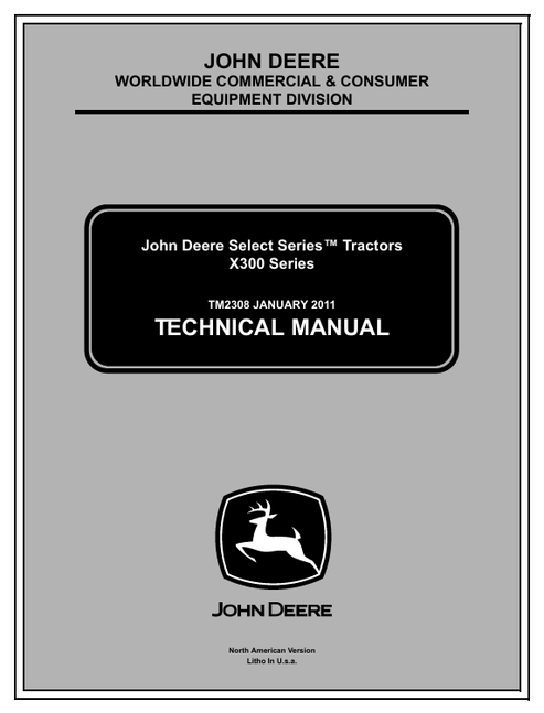 John Deere X300 Select Series Tractor Technical Manual TM2308
