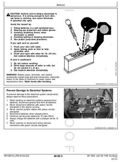 John Deere X9 Series Combine Diagnostic, Repair & Service Manual