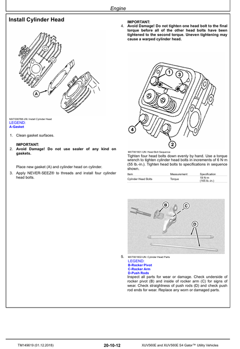 John Deere XUV560E Gator Utility Vehicle Technical Service Manual