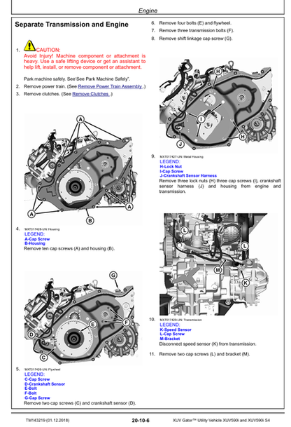 John Deere XUV590I S4 Gator Diagnostic & Repair Manual TM143219