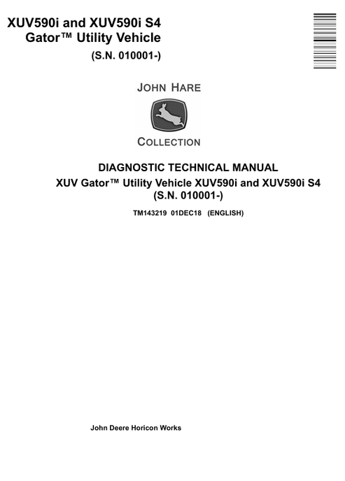 John Deere XUV590I XUV590I S4 Gator Diagnostic Technical Manual TM143219