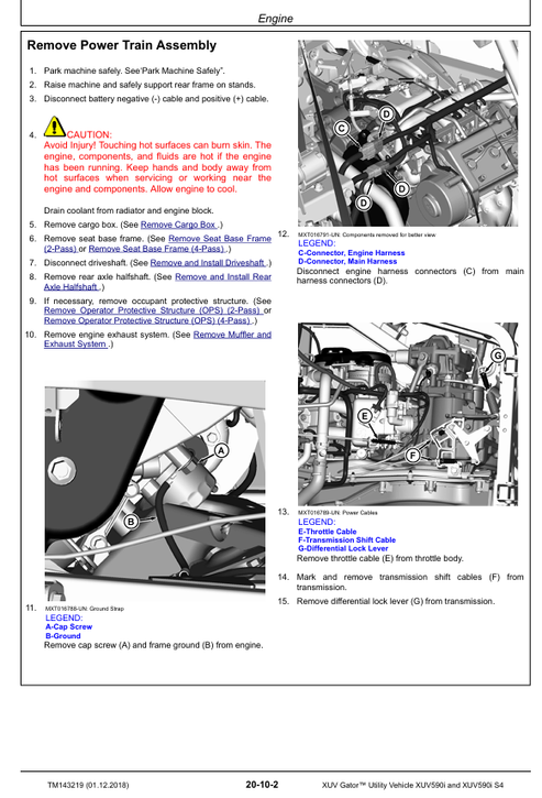 John Deere XUV590I XUV590I S4 Gator Service Manual TM143219