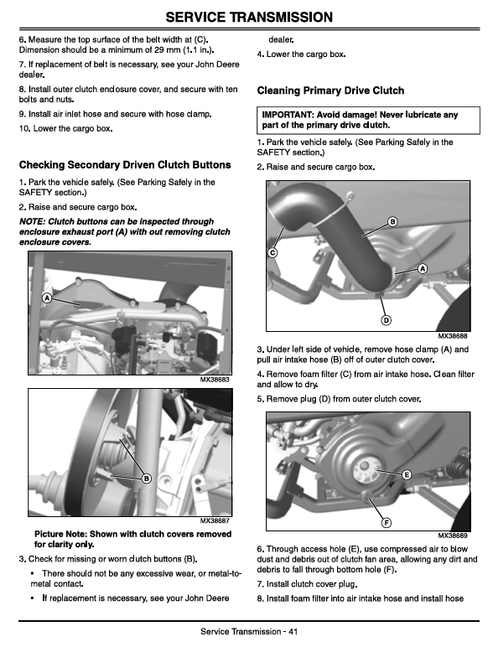 John Deere XUV 4x4 Trail 4x4 Gas Operator & Maintenance PDF Manual