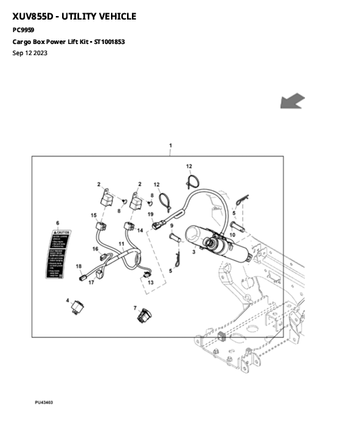 John Deere XUV 855D Diesel Gator Utility Vehicle Parts PDF Manual