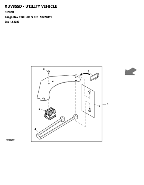 John Deere XUV 855D Gator Parts Catalog & Replacement Parts Manual