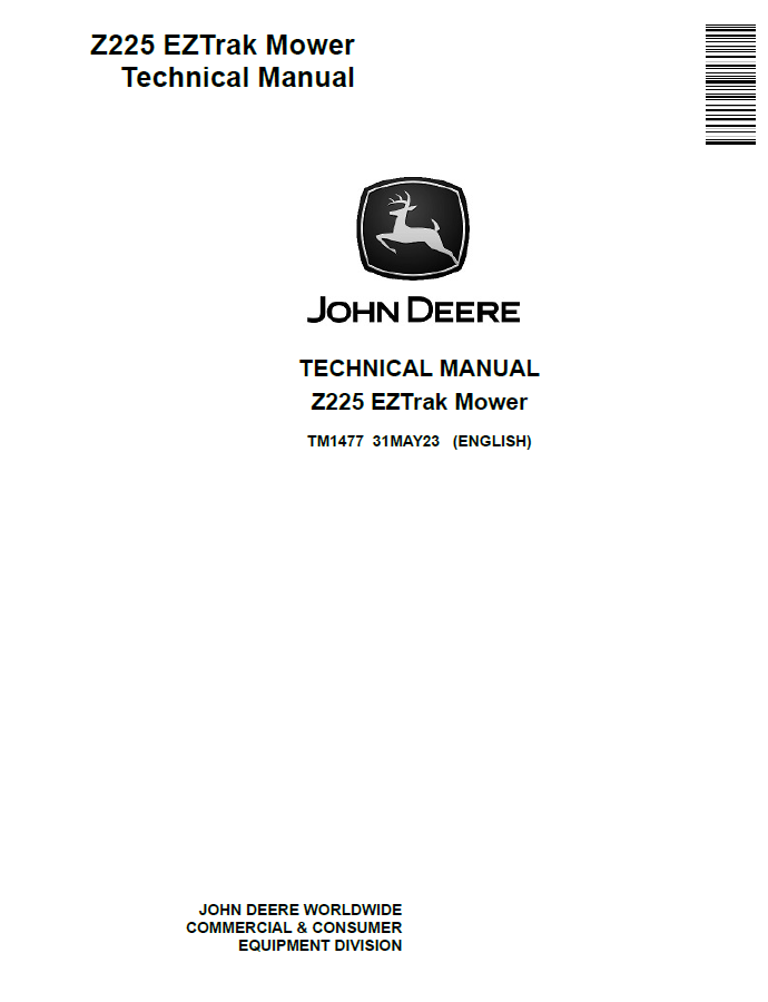 John Deere Z225 EZTrak Mower Technical Manual TM1477 PDF