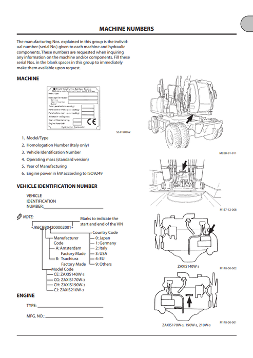 John Deere ZAXIS 140W-3, 170W-3, 190W-3, 210W-3 Operator Manual