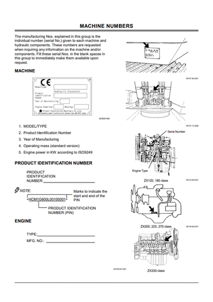John Deere Zaxis 120 180 200 225 270 330 Excavator Operator Manual