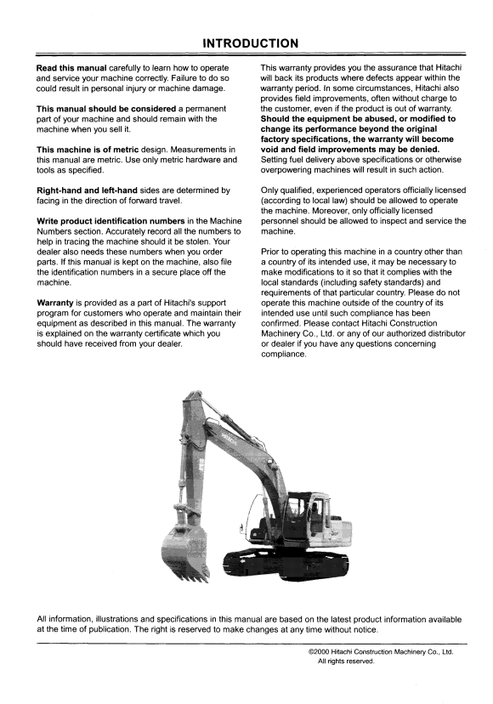 John Deere Zaxis 200 200LC 210H 210LCH Operator Manual EM1G611