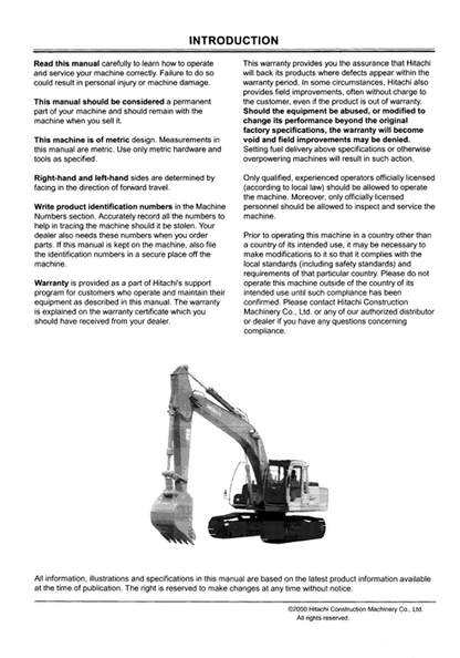 John Deere Zaxis 200 200LC 210H 210LCH Operator Manual EM1G611
