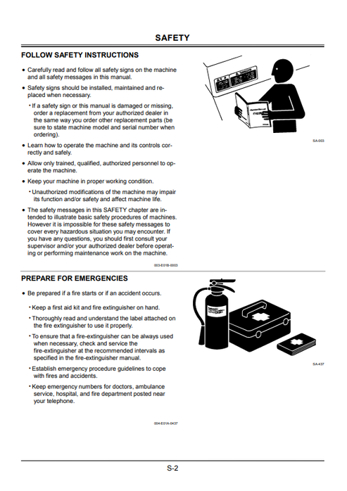 John Deere Zaxis 450 Series Excavator Operator Manual EM16J21