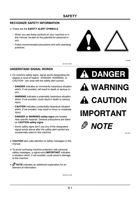 John Deere Zaxis 500LC & 500LCH Excavator Operator Manual