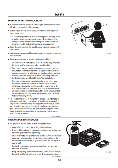 John Deere Zaxis Hydraulic Excavator Operator Manual EM1U412 PDF