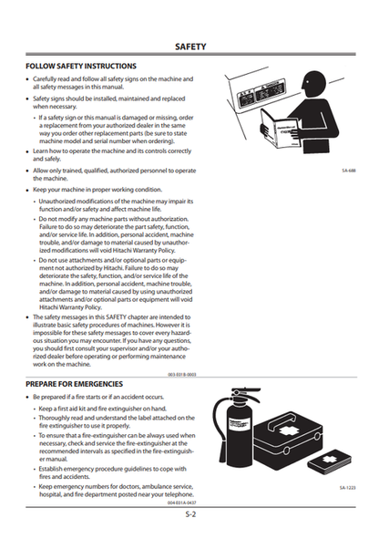 John Deere Zaxis Hydraulic Excavator Operator Manual EM1U412 PDF