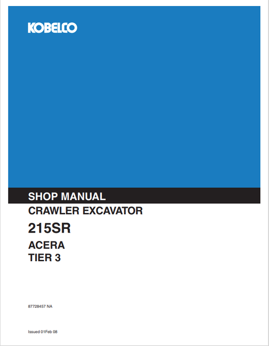 KOBELCO 215SR ACERA TIER 3 CRAWLER EXCAVATOR SERVICE MANUAL PDF