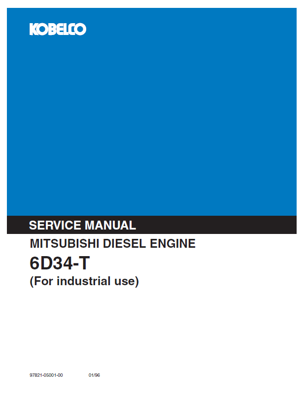KOBELCO 6D34-T MITSUBISHI DIESEL ENGINE SERVICE MANUAL PDF