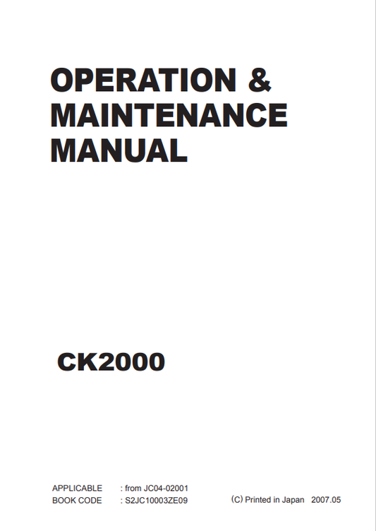 KOBELCO CK2000-1F CRANE SHOP MANUAL PDF