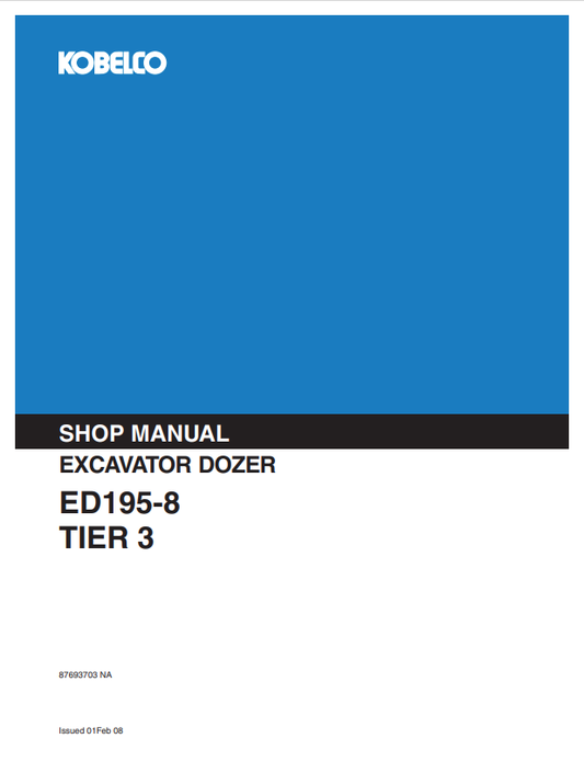 KOBELCO ED195-8 TIER 3 EXCAVATOR DOZER SHOP MANUAL PDF
