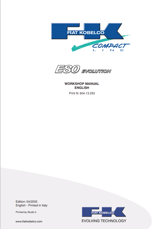 KOBELCO FIAT E80 COMPACT LINE EVOLUTION WORKSHOP MANUAL PDF