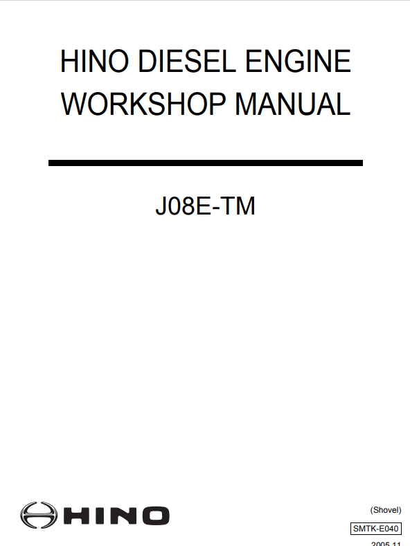 KOBELCO HINO J08E-TM DIESEL ENGINE WORKSHOP MANUAL PDF