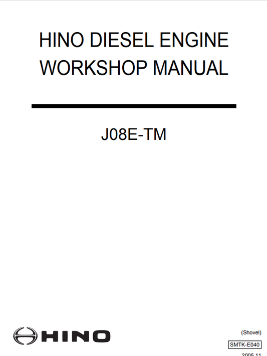 KOBELCO HINO J08E-TM DIESEL ENGINE WORKSHOP MANUAL PDF
