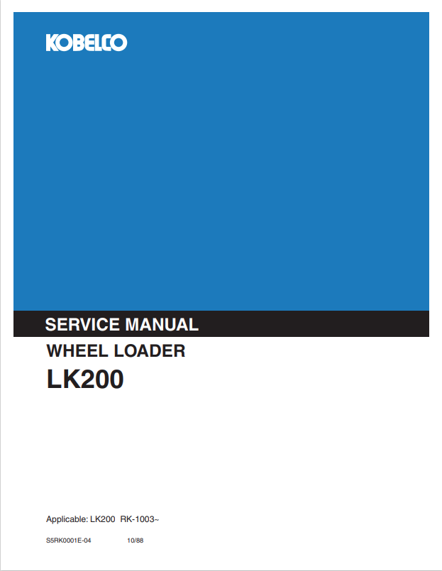 KOBELCO LK200 WHEEL LOADER SERVICE MANUAL PDF
