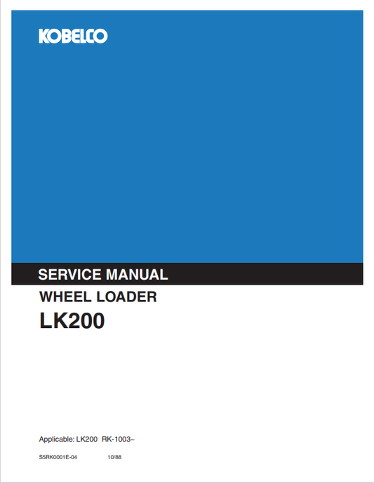 KOBELCO LK200 WHEEL LOADER SERVICE MANUAL PDF