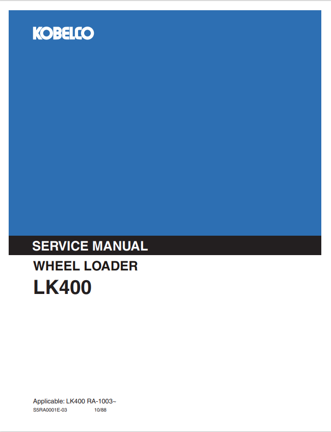 KOBELCO LK400 WHEEL LOADER SERVICE MANUAL PDF