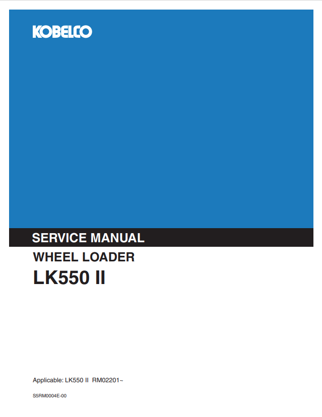 KOBELCO LK550 II WHEEL LOADER SERVICE MANUAL PDF