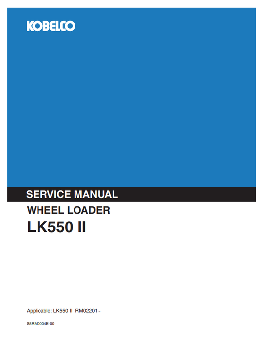 KOBELCO LK550 II WHEEL LOADER SERVICE MANUAL PDF