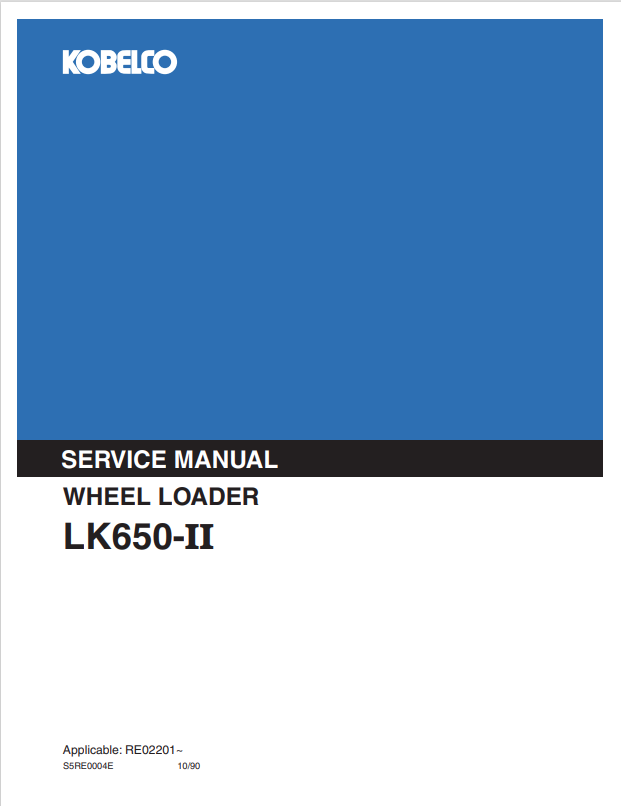 KOBELCO LK650-II WHEEL LOADER SERVICE MANUAL PDF