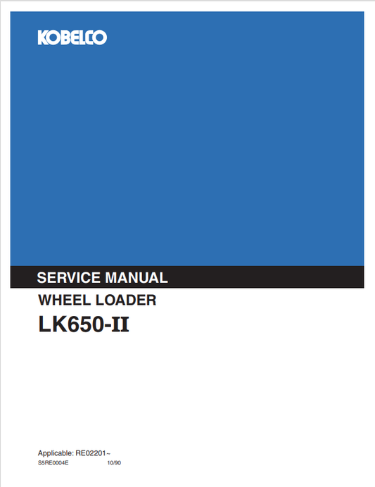 KOBELCO LK650-II WHEEL LOADER SERVICE MANUAL PDF