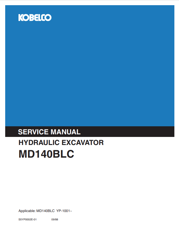 KOBELCO MD140BLC HYDRAULIC EXCAVATOR SERVICE MANUAL PDF
