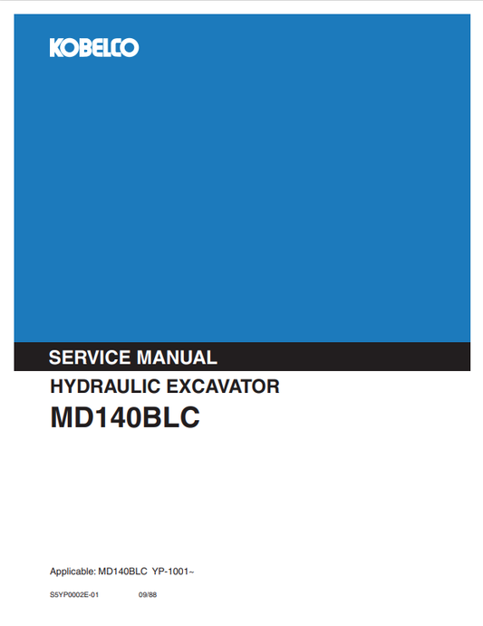 KOBELCO MD140BLC HYDRAULIC EXCAVATOR SERVICE MANUAL PDF
