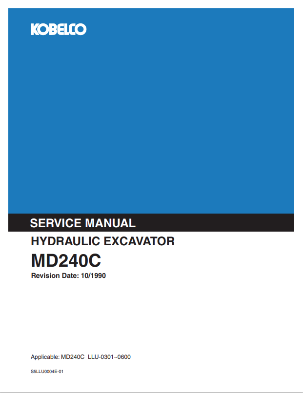 KOBELCO MD240C HYDRAULIC EXCAVATOR SERVICE MANUAL PDF