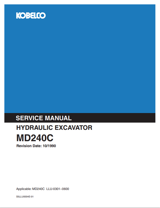 KOBELCO MD240C HYDRAULIC EXCAVATOR SERVICE MANUAL PDF