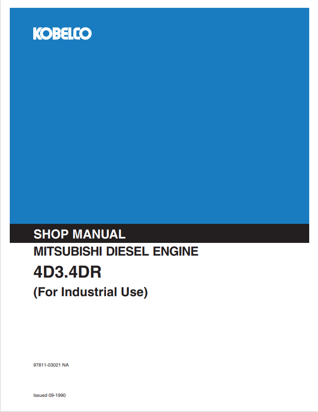 KOBELCO MITSUBISHI 4D3.4DR DIESEL ENGINE SHOP MANUAL PDF