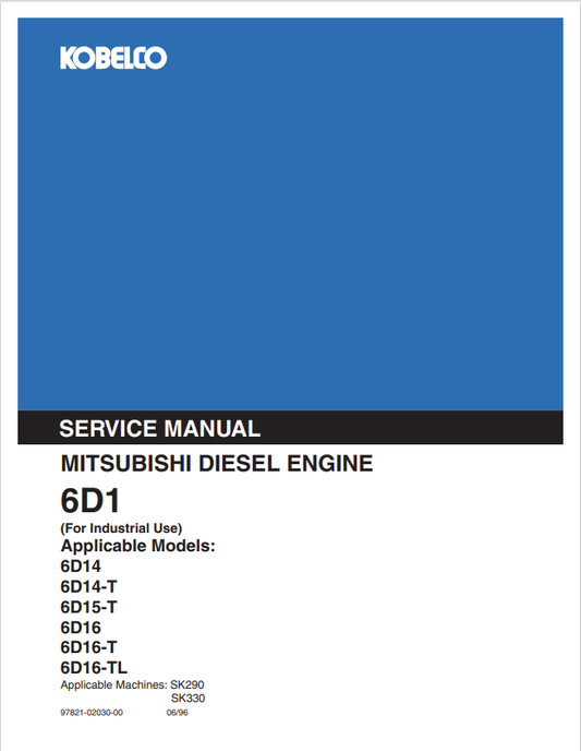 KOBELCO MITSUBISHI 6D1 DIESEL ENGINE SERVICE MANUAL PDF