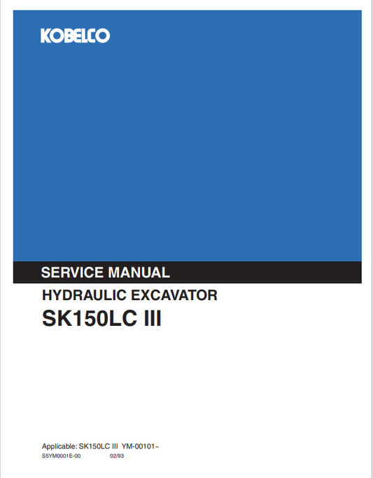 KOBELCO SK150LC III HYDRAULIC EXCAVATOR SERVICE MANUAL PDF