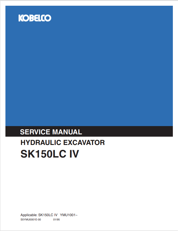 KOBELCO SK150LC IV HYDRAULIC EXCAVATOR SERVICE MANUAL PDF