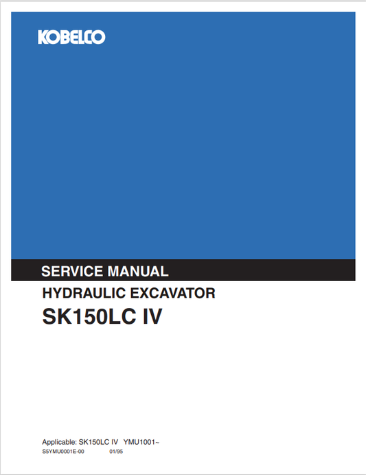 KOBELCO SK150LC IV HYDRAULIC EXCAVATOR SERVICE MANUAL PDF