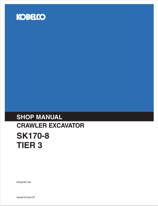 KOBELCO SK170-8 TIER 3 CRAWLER EXCAVATOR SHOP MANUAL PDF