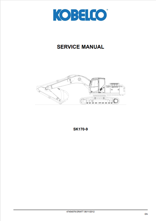 KOBELCO SK170-9 HYDRAULIC EXCAVATOR SERVICE MANUAL PDF