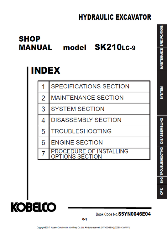 KOBELCO SK210LC-9 SHOP MANUAL PDF