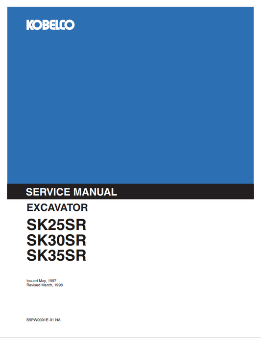 KOBELCO SK25SR, SK30SR, SK35SR EXCAVATOR SERVICE MANUAL PDF
