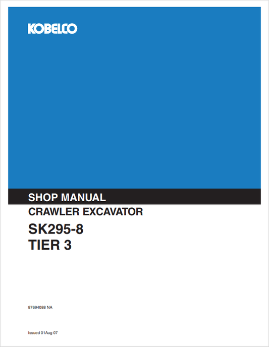 KOBELCO SK295-8 T3 CRAWLER EXCAVATOR SHOP MANUAL PDF